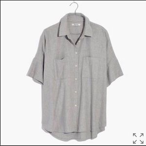 Madewell Grey Flannel Courier Button Up